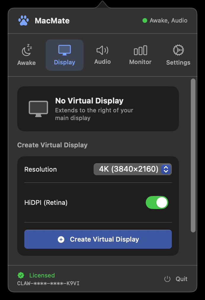 MacMate Virtual Display